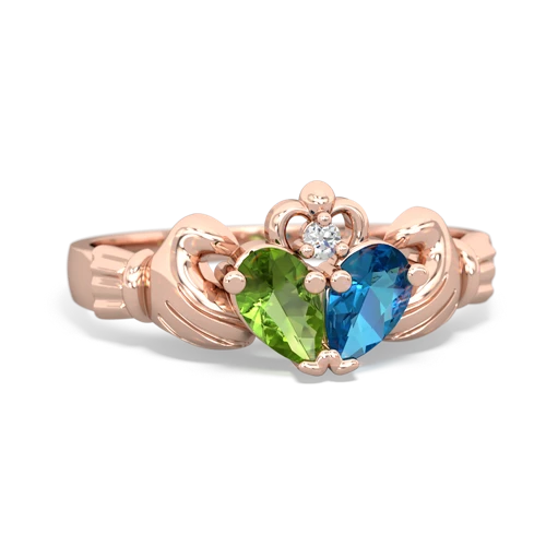 peridot-london topaz claddagh ring