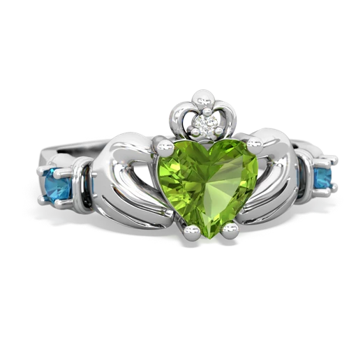 peridot-london topaz claddagh ring