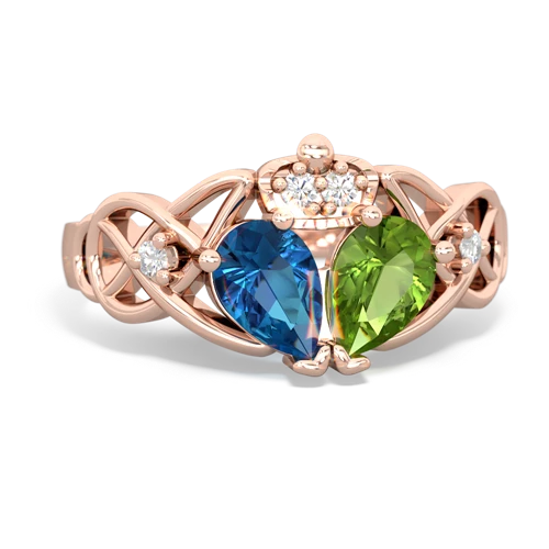 peridot-london topaz claddagh ring