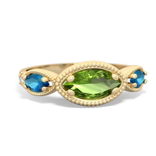 peridot-london topaz milgrain marquise ring