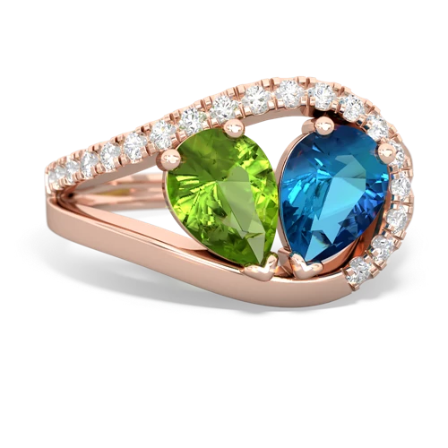 peridot-london topaz pave heart ring