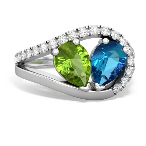 peridot-london topaz pave heart ring