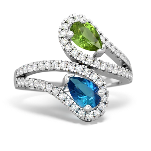 peridot-london topaz pave swirls ring