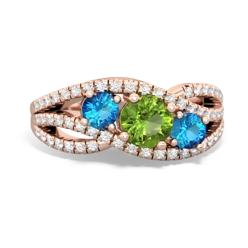 peridot-london topaz three stone pave ring