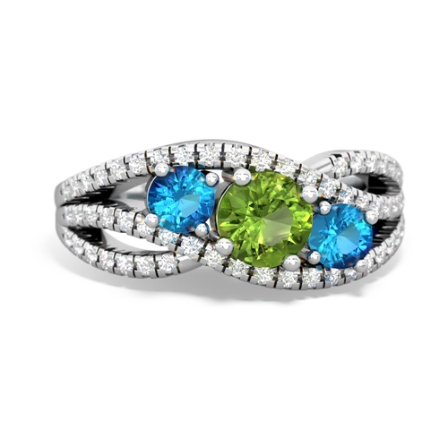 peridot-london topaz three stone pave ring