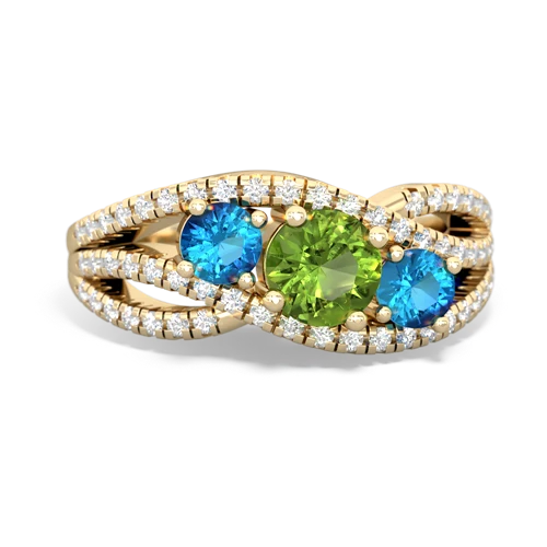 peridot-london topaz three stone pave ring