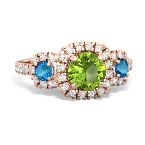 peridot-london topaz three stone regal ring