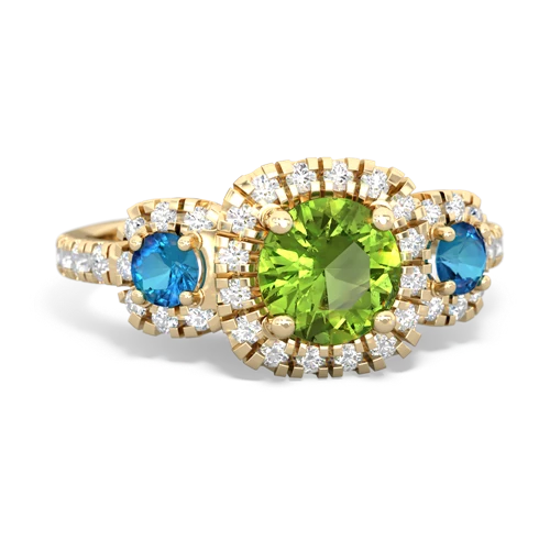 peridot-london topaz three stone regal ring