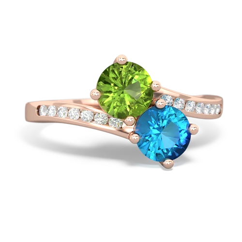 peridot-london topaz two stone channel ring