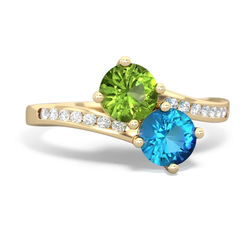 peridot-london topaz two stone channel ring