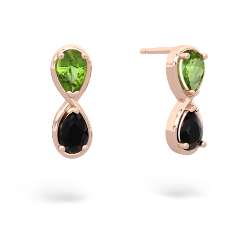 peridot-onyx infinity earrings