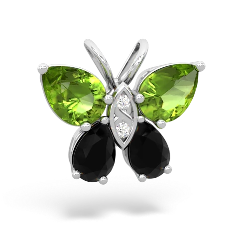 peridot-onyx butterfly pendant