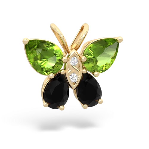 peridot-onyx butterfly pendant