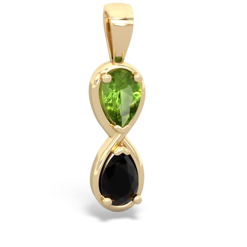 peridot-onyx infinity pendant