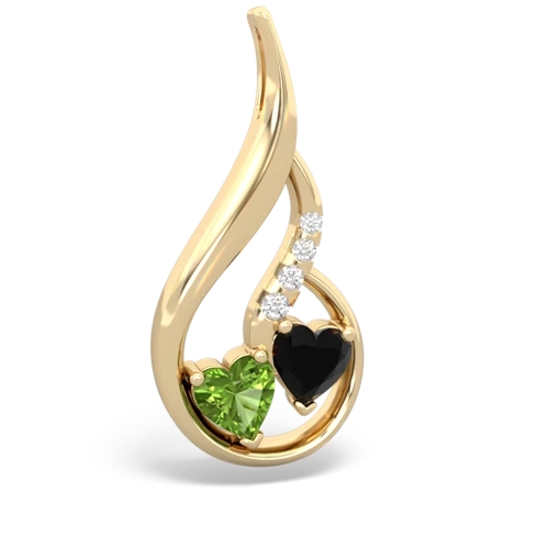 peridot-onyx keepsake swirl pendant