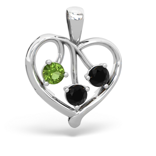 Peridot Genuine Peridot with Genuine Black Onyx and Genuine Ruby Glowing Heart pendant Pendant