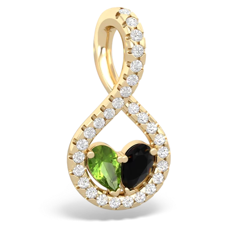 peridot-onyx pave twist pendant