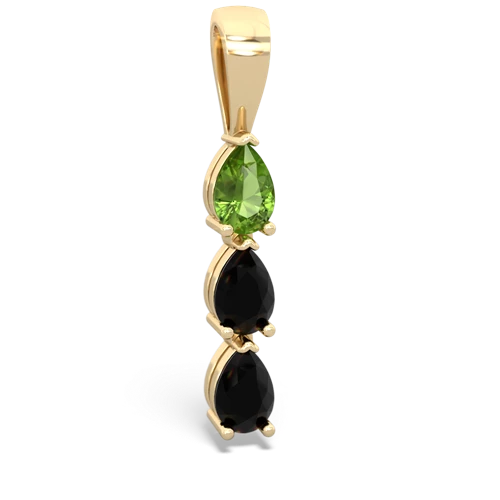 Peridot Genuine Peridot with Genuine Black Onyx and Lab Created Emerald Three Stone pendant Pendant
