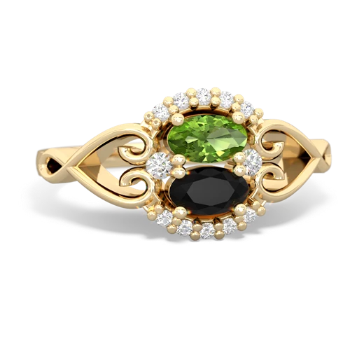 peridot-onyx antique keepsake ring