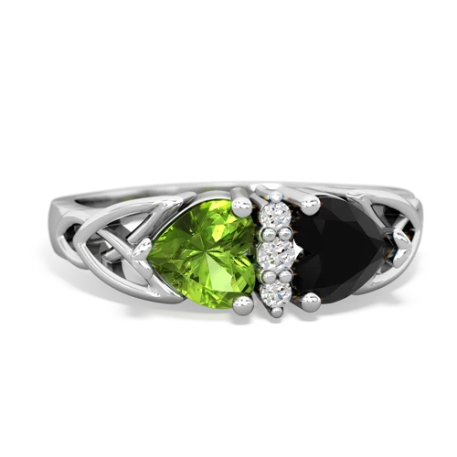 peridot-onyx celtic ring