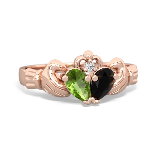 peridot-onyx claddagh ring