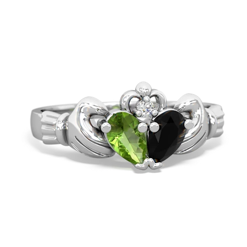 peridot-onyx claddagh ring