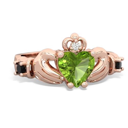 peridot-onyx claddagh ring