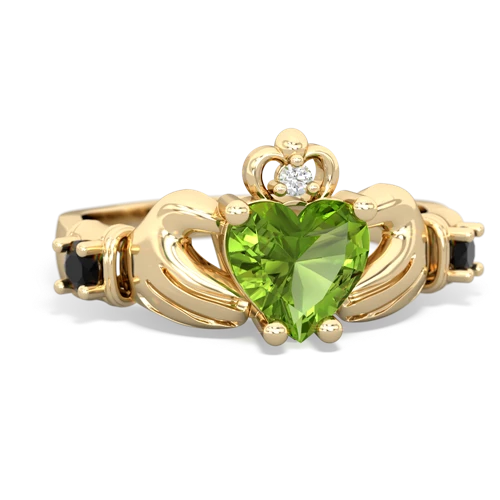 peridot-onyx claddagh ring