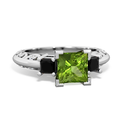 peridot-onyx engagement ring