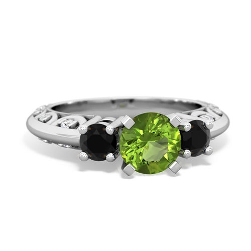 peridot-onyx engagement ring