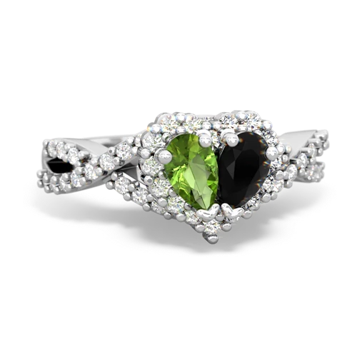 peridot-onyx engagement ring