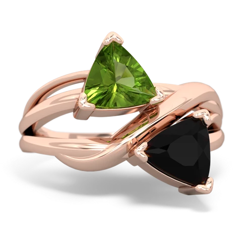 peridot-onyx filligree ring