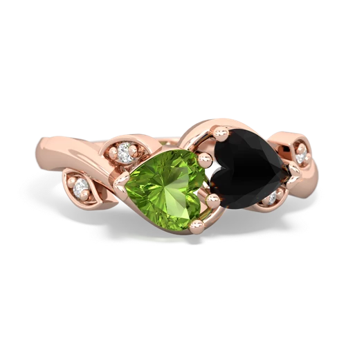 peridot-onyx floral keepsake ring