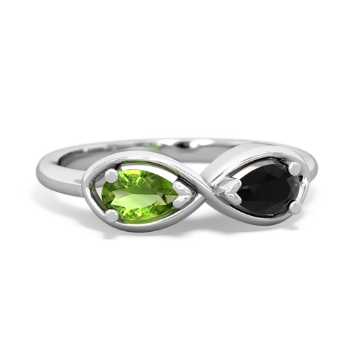 peridot-onyx infinity ring