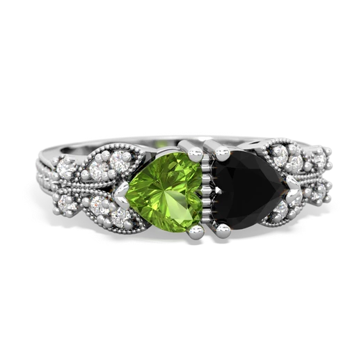 peridot-onyx keepsake butterfly ring