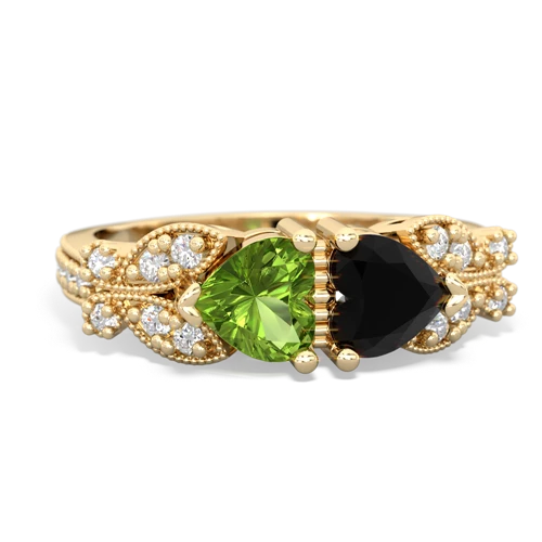 peridot-onyx keepsake butterfly ring