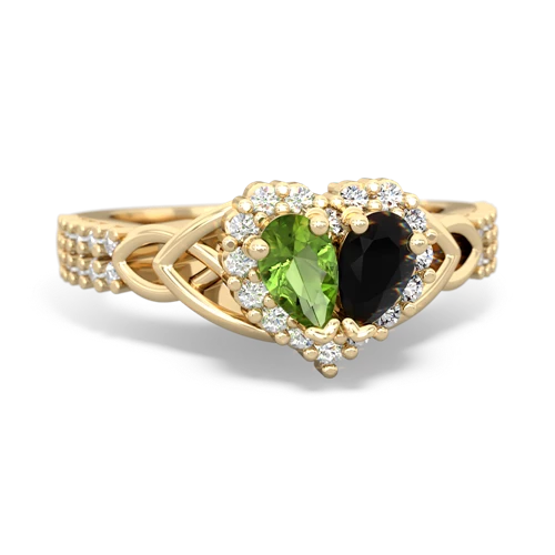 peridot-onyx keepsake engagement ring