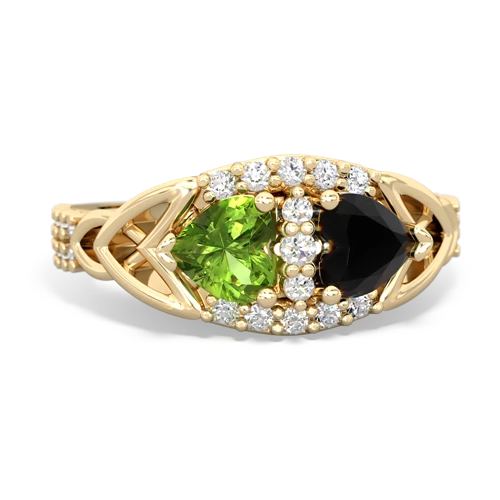 peridot-onyx keepsake engagement ring