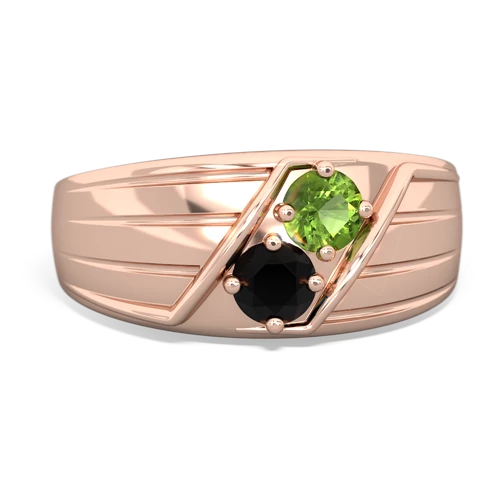 peridot-onyx mens ring