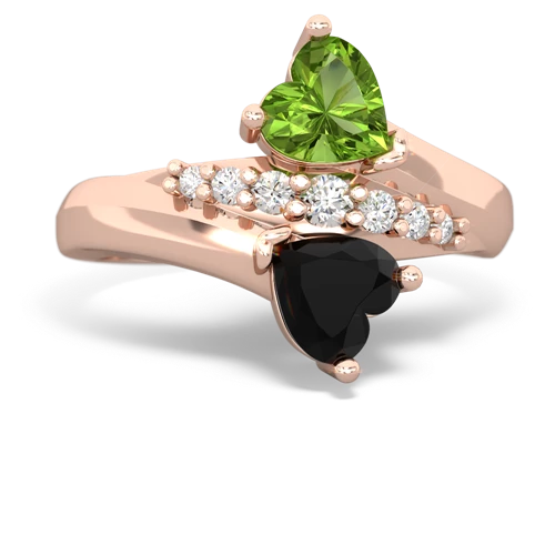 peridot-onyx modern ring