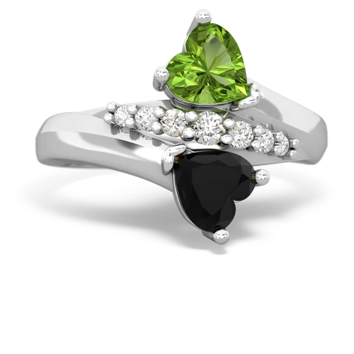 peridot-onyx modern ring