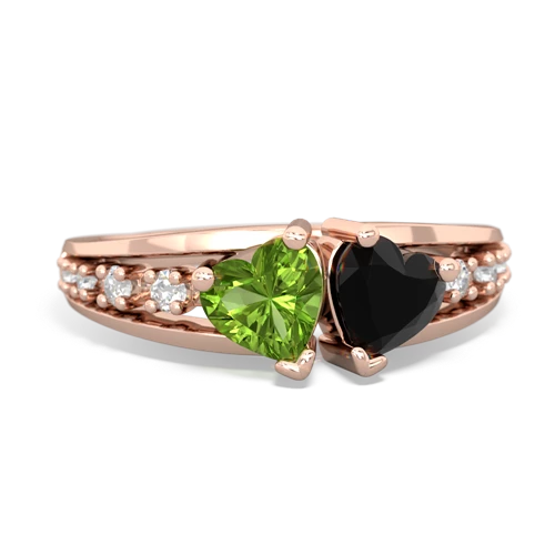 peridot-onyx modern ring