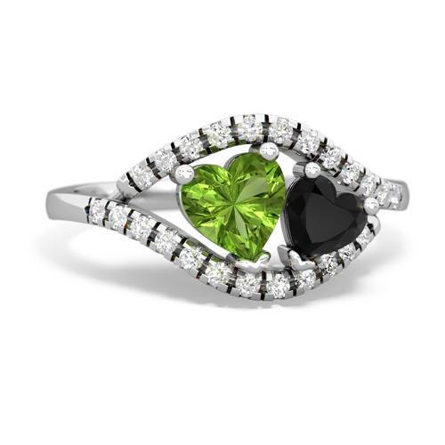 Peridot Genuine Peridot with Genuine Black Onyx Mother and Child ring Ring