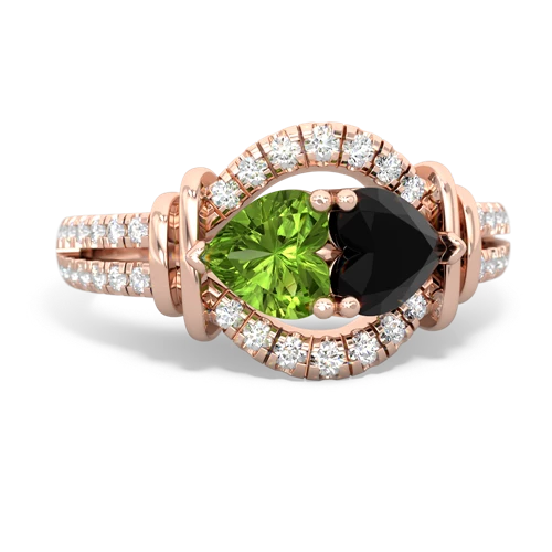 peridot-onyx pave keepsake ring