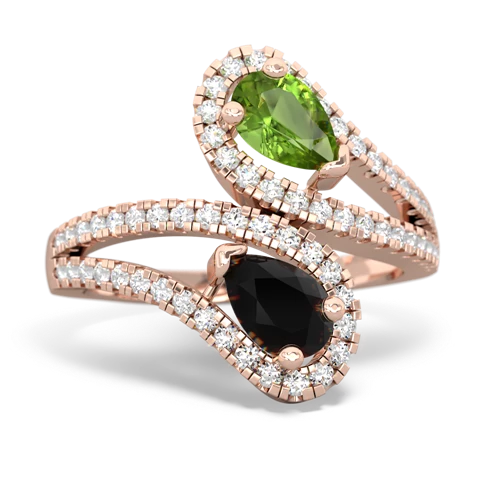 Peridot Genuine Peridot with Genuine Black Onyx Diamond Dazzler ring Ring