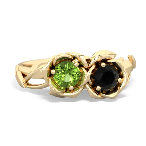 peridot-onyx roses ring