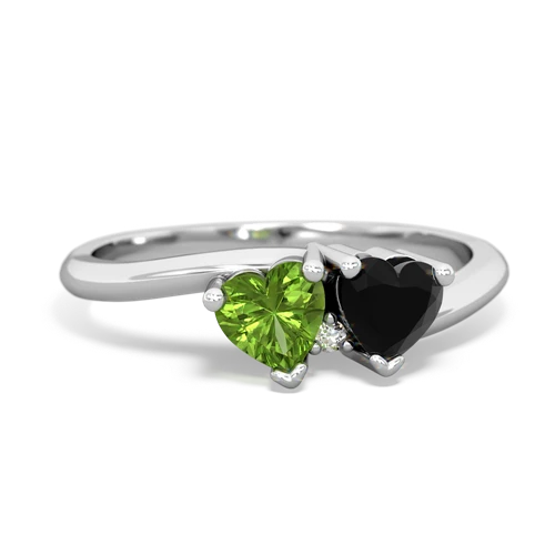 Peridot Genuine Peridot with Genuine Black Onyx Sweetheart's Promise ring Ring