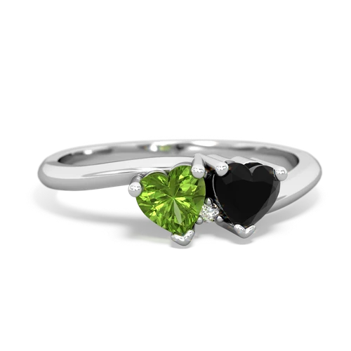 peridot-onyx sweethearts promise ring