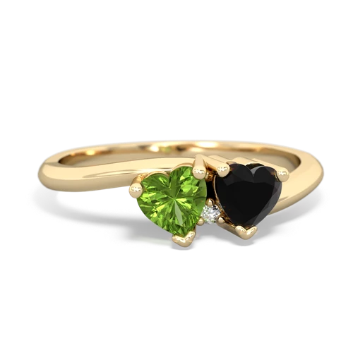 peridot-onyx sweethearts promise ring