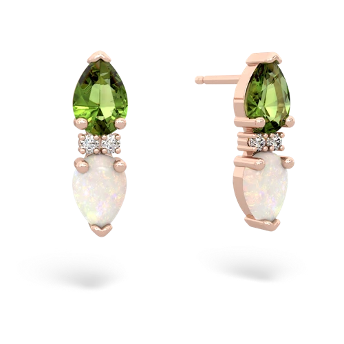 peridot-opal bowtie earrings